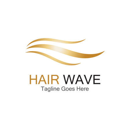 Woman's Hair logo hair wave icon vector templateのイラスト素材
