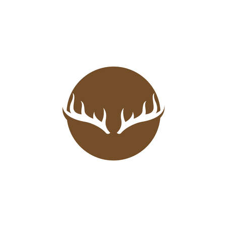 Deer antler illustration logo vector templateのイラスト素材