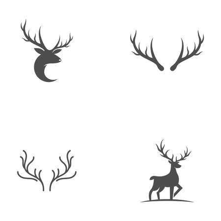 Deer antler illustration logo vector templateのイラスト素材