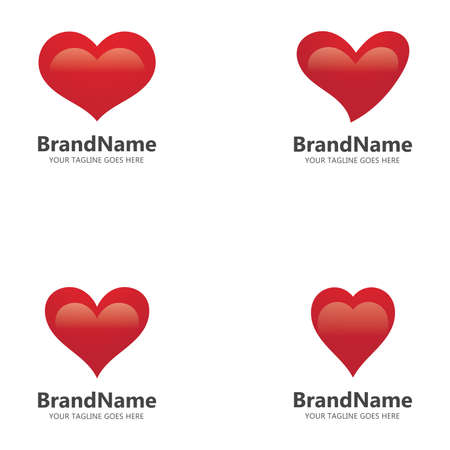 love heart red logo icon vector templateのイラスト素材