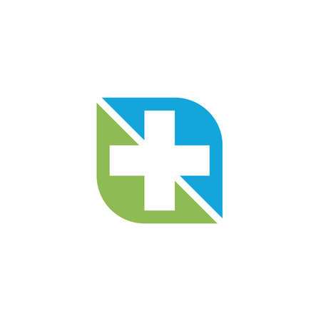Medicine Pharmacy Health Logo Medical Herbal Plus Icon Health Care Symbol Vector Designのイラスト素材