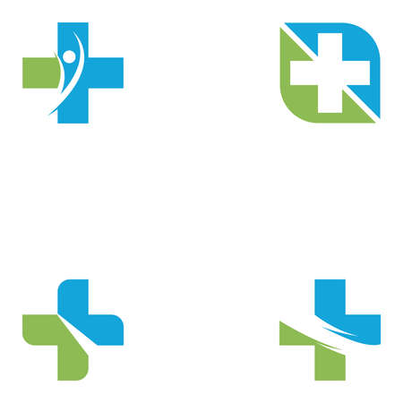 Medicine Pharmacy Health Logo Medical Herbal Plus Icon Health Care Symbol Vector Designのイラスト素材