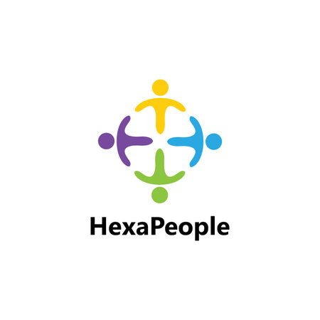 Colorful Abstract People Logo Design Illustrationのイラスト素材
