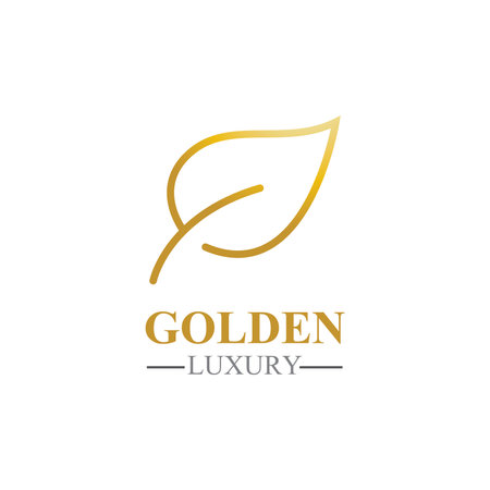 golden leaf luxury logo icon vector templateのイラスト素材