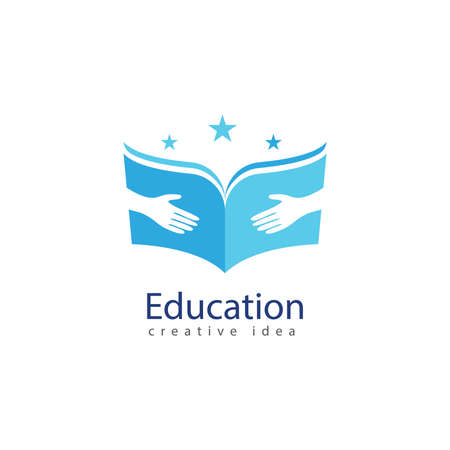 Books and Graduates Icon Vector Education Logo Templateのイラスト素材