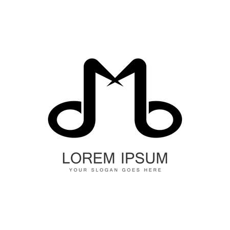 Music logo vector icon - Vector. Letter M Music Logoのイラスト素材