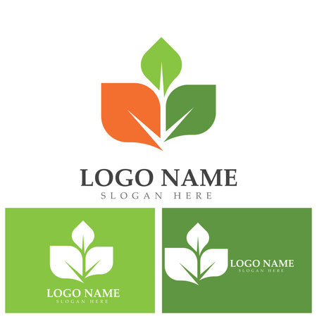 green leaf ecology nature element vector logoのイラスト素材