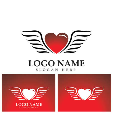 Love wings Logo Template design vectorのイラスト素材