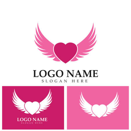 Love wings Logo Template design vectorのイラスト素材