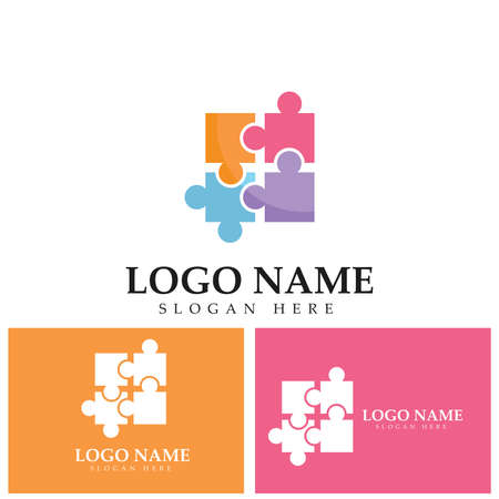 Community puzzle Logo template vectorのイラスト素材