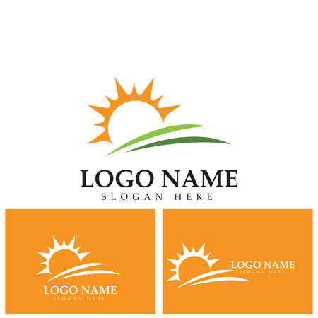 Sea Water Wave and Sun Icon Vector Illustration Design Logo - Vectorのイラスト素材