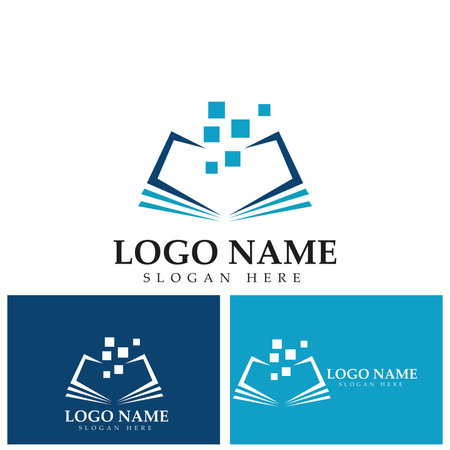 Book icon Logo Education Flat Vector Designのイラスト素材