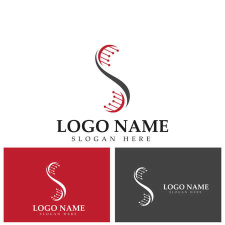 DNA Letter S Logo Design Template  Genetics Vector Design  Biological Vector Illustrationのイラスト素材