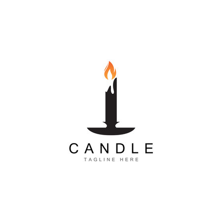 Burning candle Vector icon design illustration Templateのイラスト素材