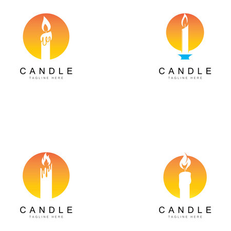 Burning candle Vector icon design illustration Templateのイラスト素材