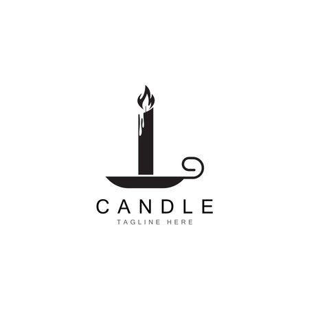 Burning candle Vector icon design illustration Templateのイラスト素材