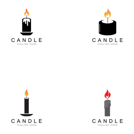 Burning candle Vector icon design illustration Templateのイラスト素材