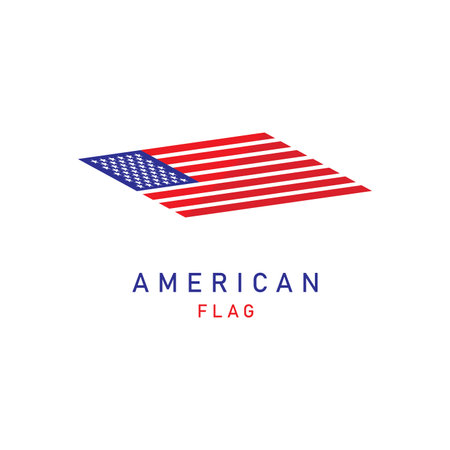 American flag logo design elements vector iconsのイラスト素材