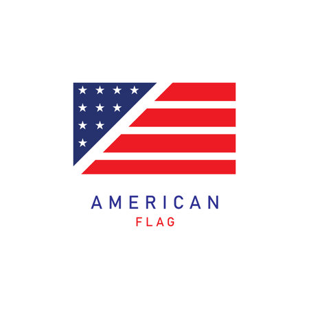 American flag logo design elements vector iconsのイラスト素材