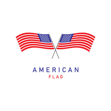 American flag logo design elements vector iconsのイラスト素材