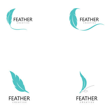 feather logo icon vector templateのイラスト素材