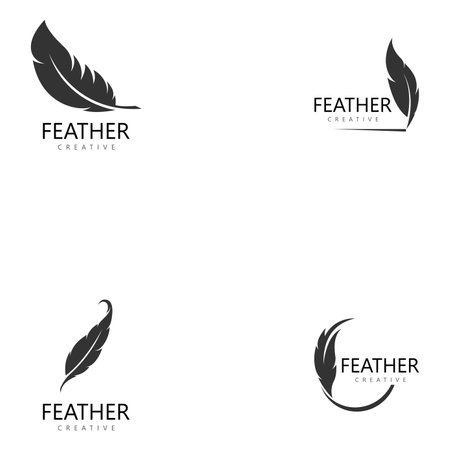 feather logo icon vector templateのイラスト素材