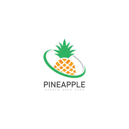natural sweet pineapple fruit logo simple vector iconのイラスト素材
