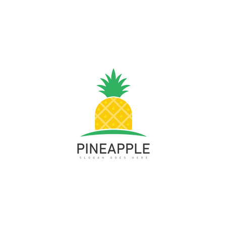 natural sweet pineapple fruit logo simple vector iconのイラスト素材