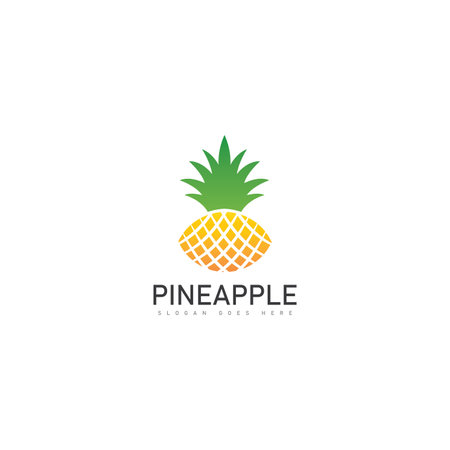 natural sweet pineapple fruit logo simple vector iconのイラスト素材