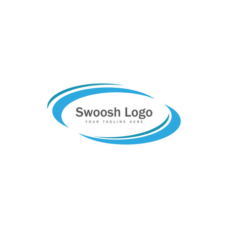 abstract swoosh logo icon vector design illustrationのイラスト素材