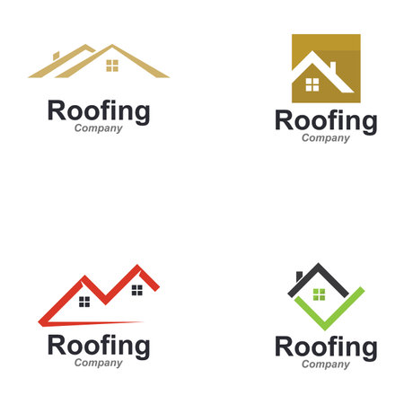 roof house icon logo vectorのイラスト素材