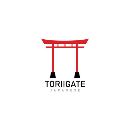 japanese torii gates logo and symbol design iconのイラスト素材