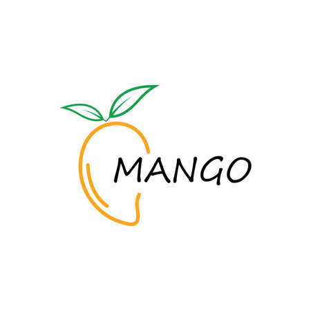 mango thin line icon tropical and food fruit vectorのイラスト素材