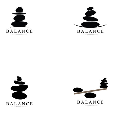 Balanced zen stone logo. Logo for meditation or wellnessのイラスト素材