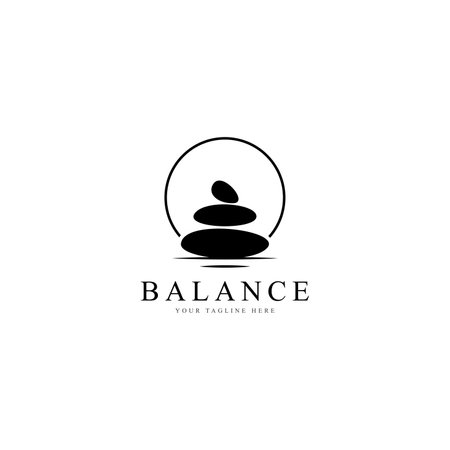 Balanced zen stone logo. Logo for meditation or wellnessのイラスト素材