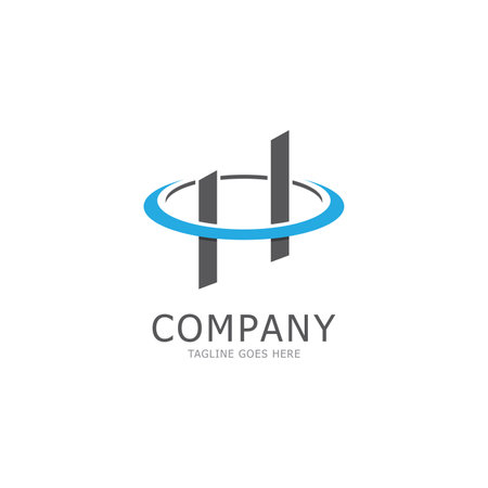 h company  h letter logo template vectorのイラスト素材