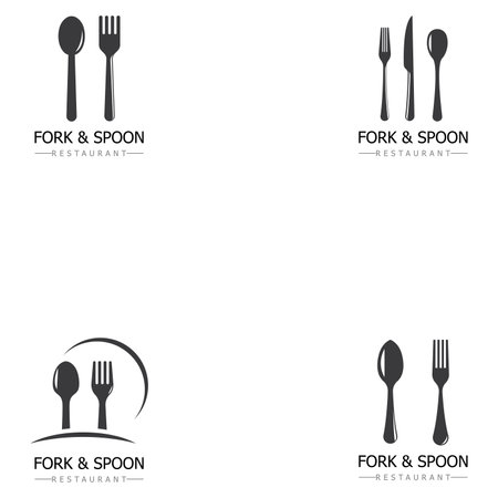 fork  &  spoon icon  restaurant sign and symbol vector designのイラスト素材