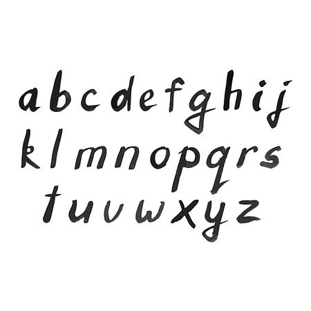 Vector Watercolor Alphabet. Watercolor Font. ABC Painted Letters. Modern Brushed Lettering. Painted Alphabetのイラスト素材