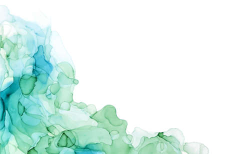 Bluish shades corner ink background, wet liquidのイラスト素材