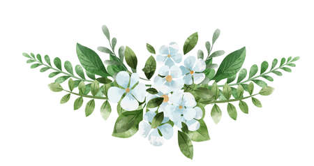 Spring abstract floral bouquet. Tiny floral art.のイラスト素材