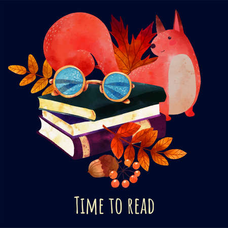 Cozy autumn evening, card design, hand drawn artのイラスト素材