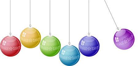 Color christmas balls on white background. Vectorのイラスト素材