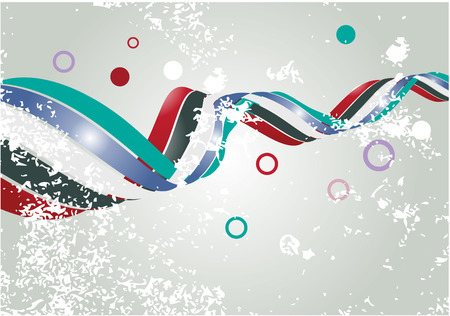 Multi-colored stripes on grey grunge backgroundのイラスト素材