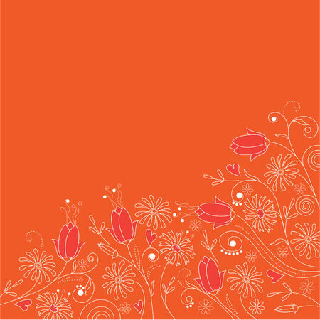 Floral orange  background のイラスト素材