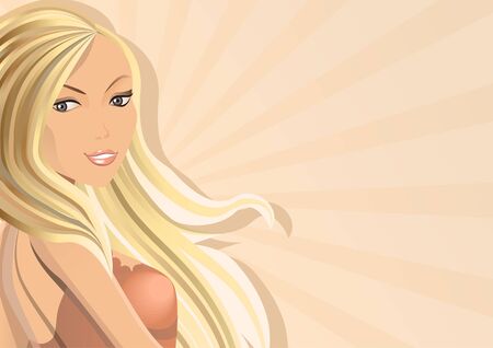 Beautiful blondのイラスト素材