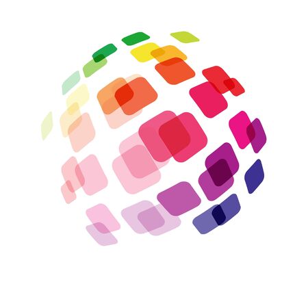 Abstract ball made of squaresのイラスト素材