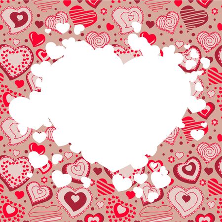 Frame with many heartsのイラスト素材