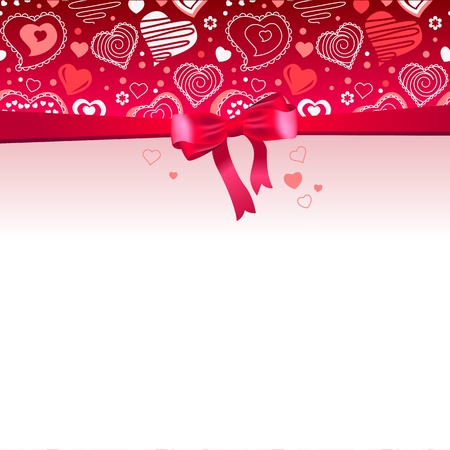 Pink frame with bow and heartsのイラスト素材