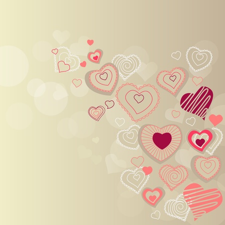 Contour hearts on pastel backgroundのイラスト素材