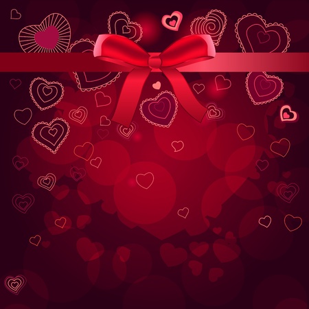 Contour hearts on dark red backgroundのイラスト素材